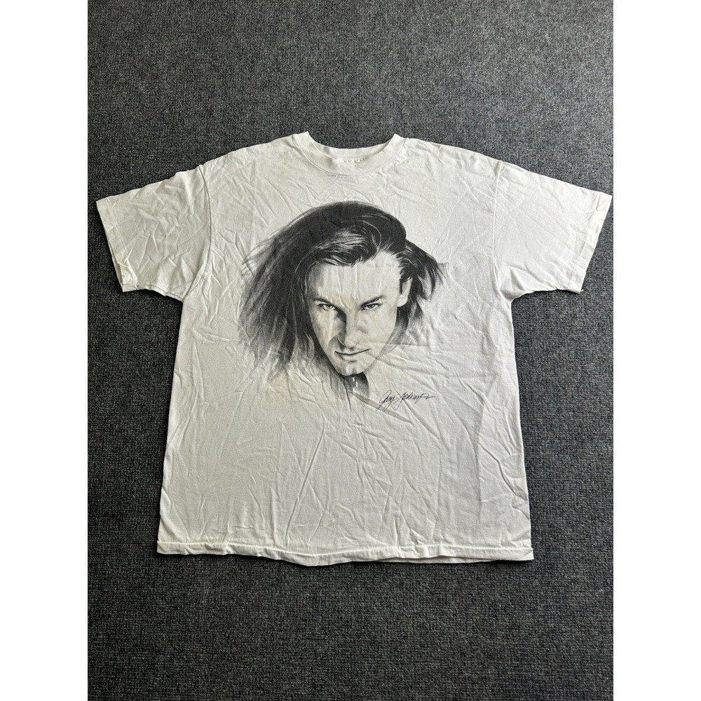 Men's 80s U2 Bono Gary Saderup Portrait T-Shirt Hanes Beefy-T USA, Size XL